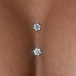 Sexy Small Flower shaped Chest Sticker Alloy Jewelry Exquisite Style Women's Date Jewelry Nightclub Party Jewelry Jewelry