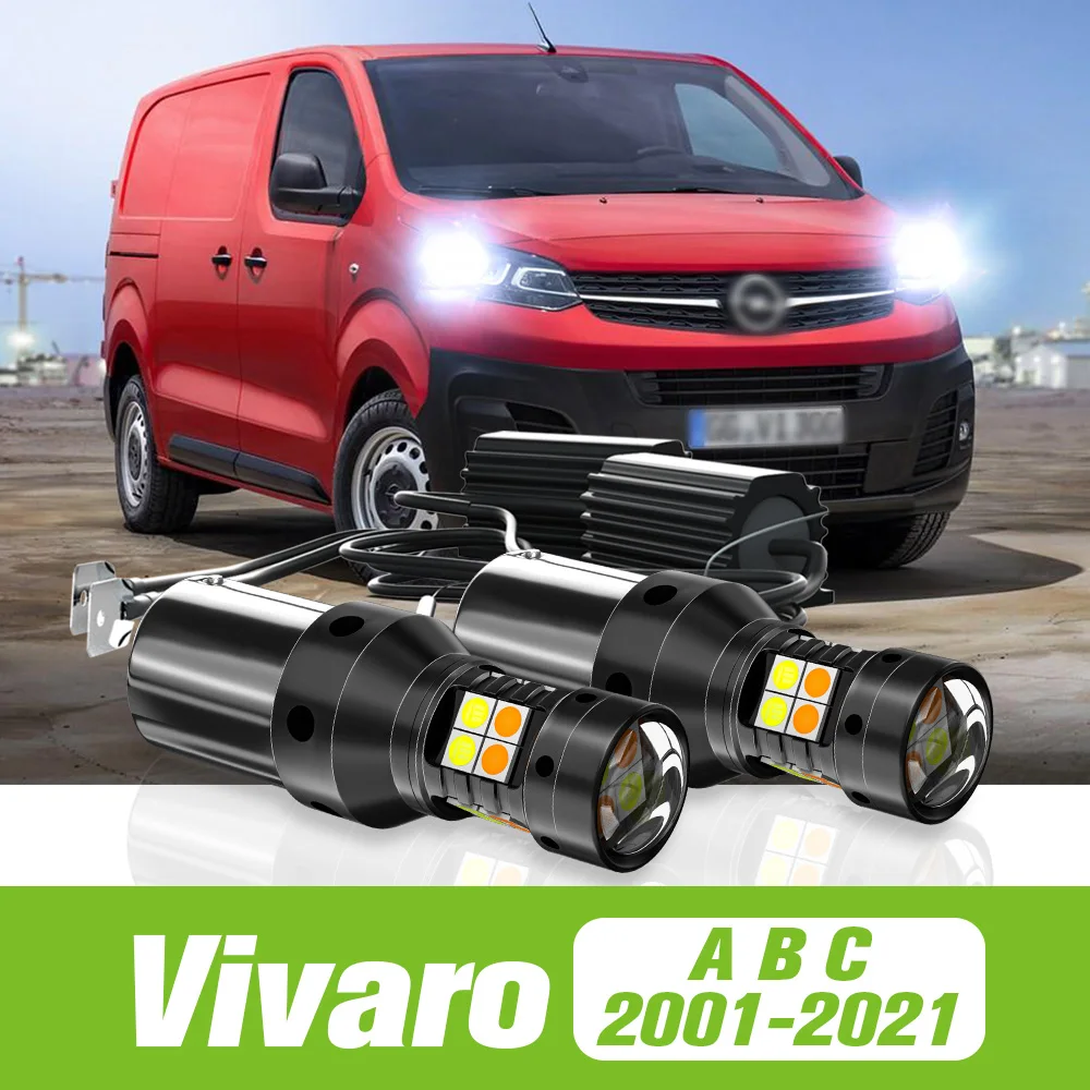 

2pcs For Opel Vivaro A B C 2001-2021 Dual Mode LED Turn Signal+Daytime Running Light DRL 2013 2014 2015 2016 2017 Accessories