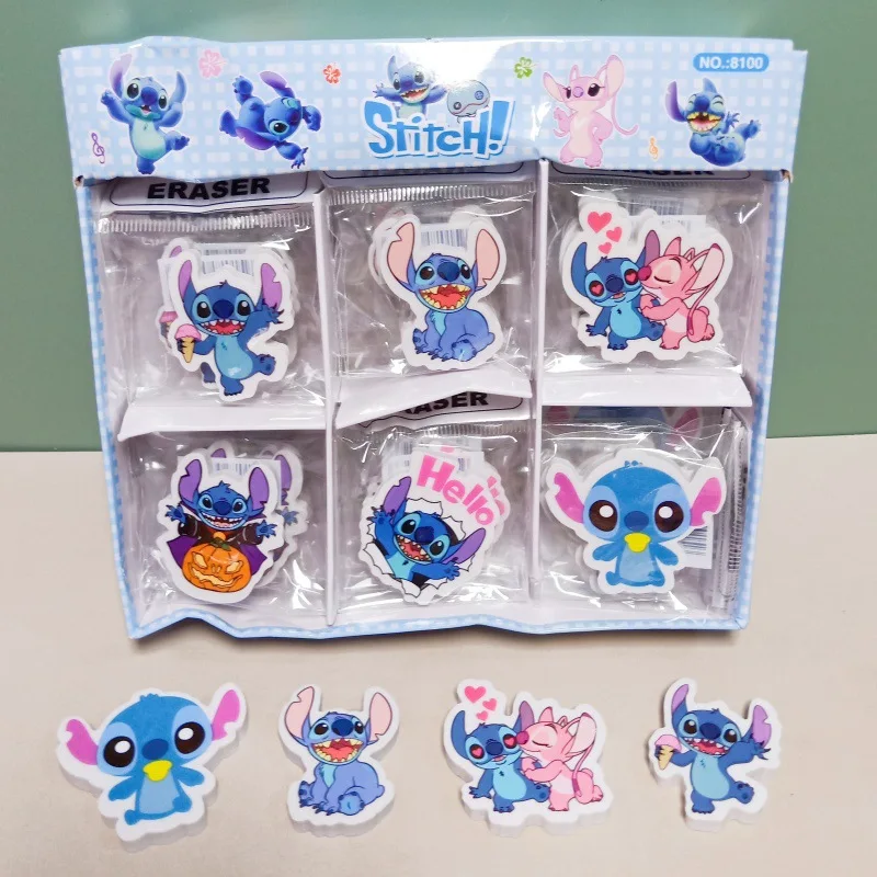 Hot Anime Disney Lilo And Stitch 36pcs Pencil Eraser Cute Cartoon Stitch Student Shaving Eraser Stationery Supplies Decor Gifts