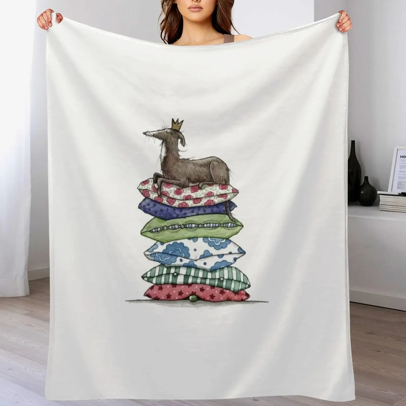 Princess On The Pea - Greyhound - Galgo - Whippet Italian Greyhound Throw Blanket Versatile Cozy Throw Blanket for All Occasions