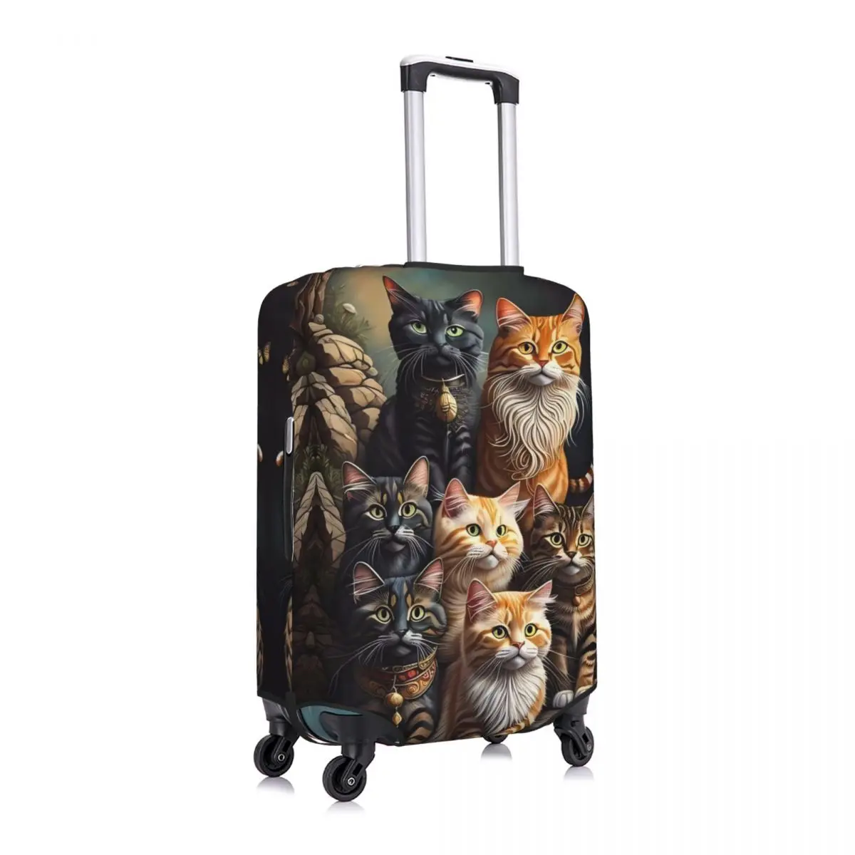 Kawaii Cats Suitcase Cover Colorful Animal Print Holiday Cruise Trip Practical Luggage Case Protector