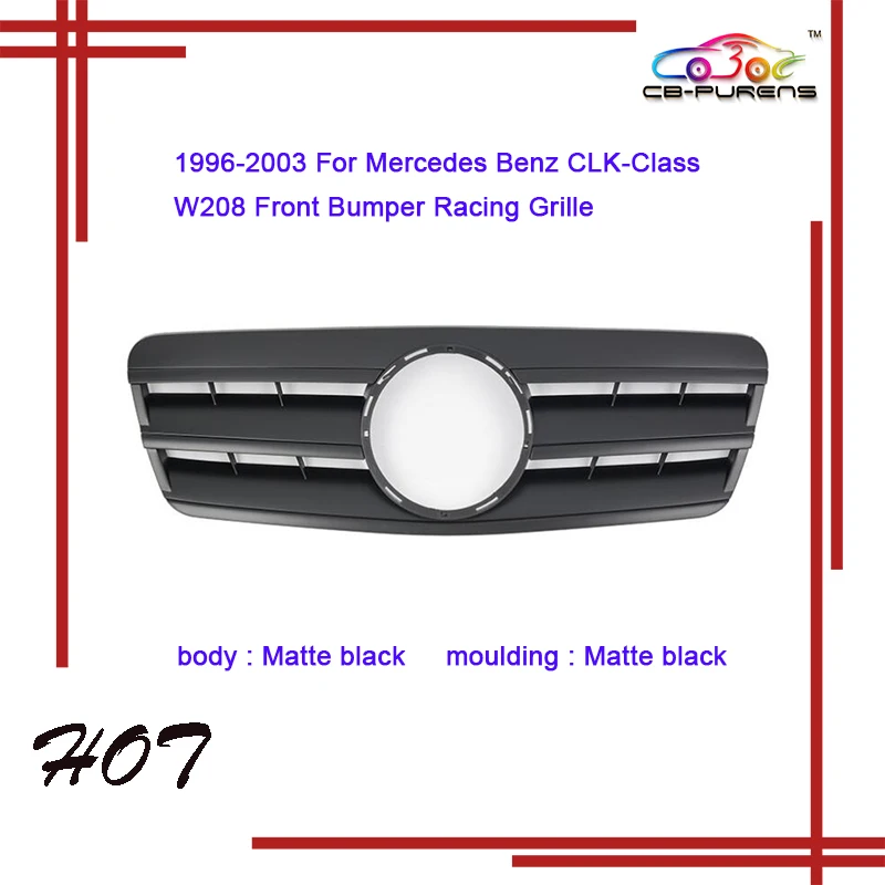 

1996-2003 для Mercedes Benz CLK-Class W208 черный/матовый/хромированный/серебристый гриль ABS пластик передний бампер гоночная решетка