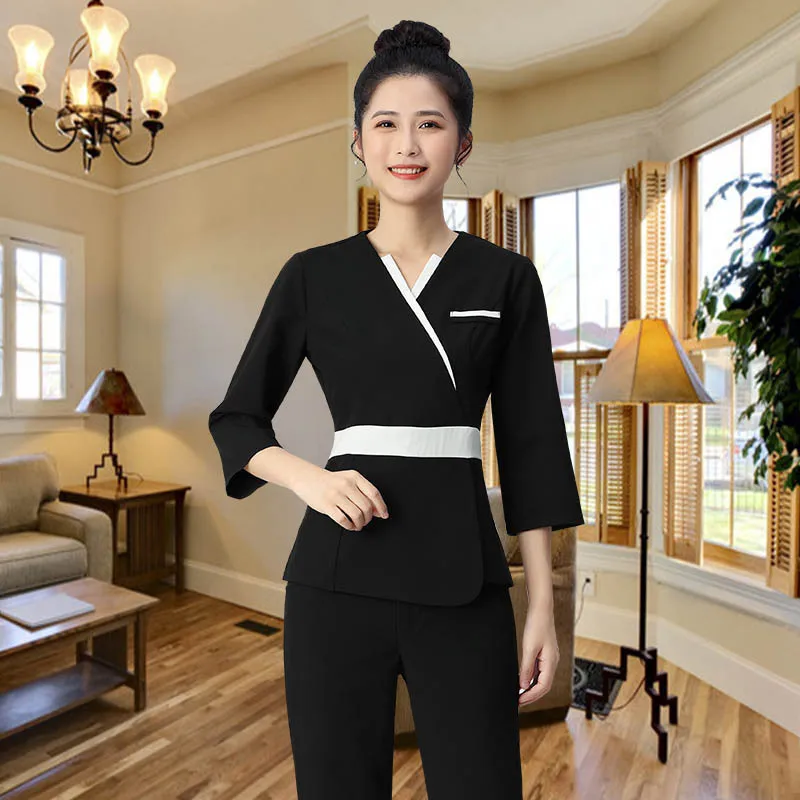 Spa Uniform Salon The Cosmetologist Thai Massage Smoc For Work Beauty Uniforms Foot Bath Technician Costume Set