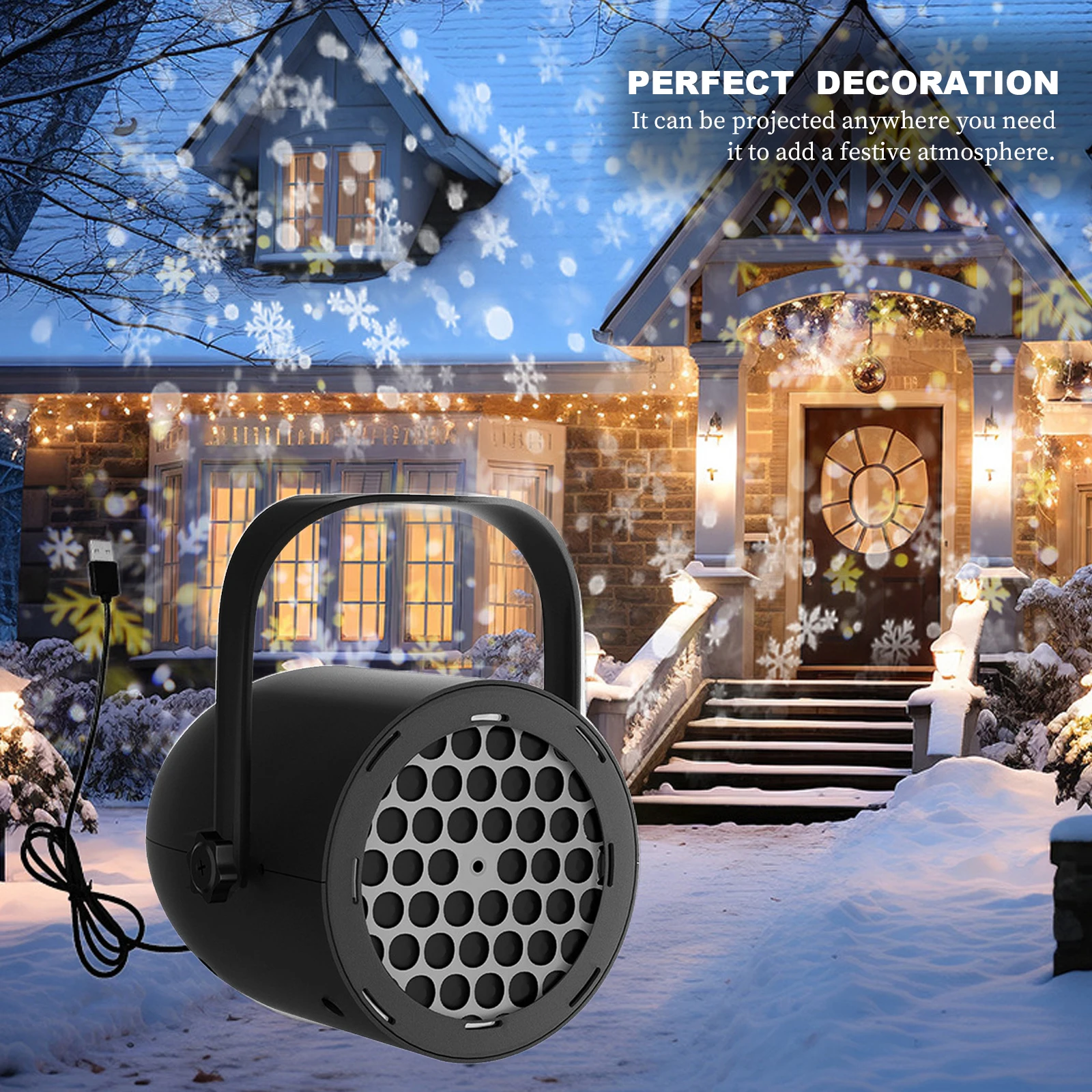 أضواء جهاز عرض عيد الميلاد LED أضواء تساقط الثلوج عيد الميلاد أضواء الإسقاط ندفة الثلج لأضواء زينة عيد الميلاد #3