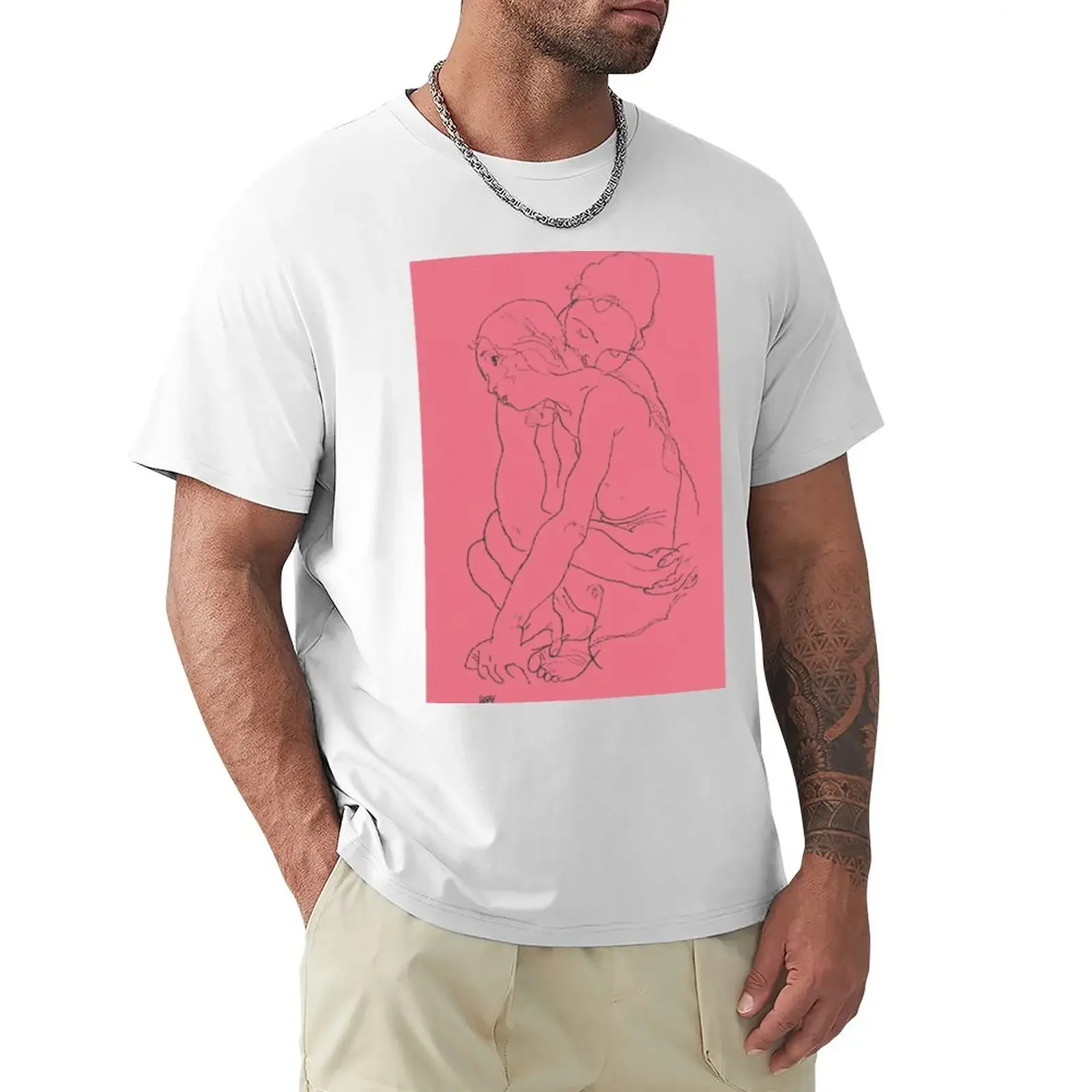 

Egon Schiele - Woman and Girl Embracing,N, 03. T-Shirt funnys boys whites mens cotton t shirts