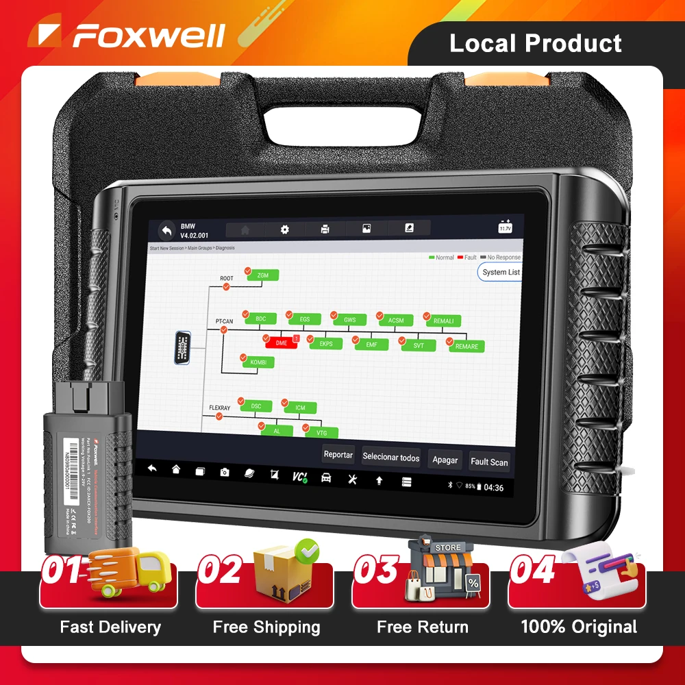 FOXWELL NT1009 OBD2 Strumento di scansione bidirezionale per tutti i sistemi 36+ Reset Codifica ECU FCA SGW CAN-FD DoIP Strumento diagnostico automobilistico per auto