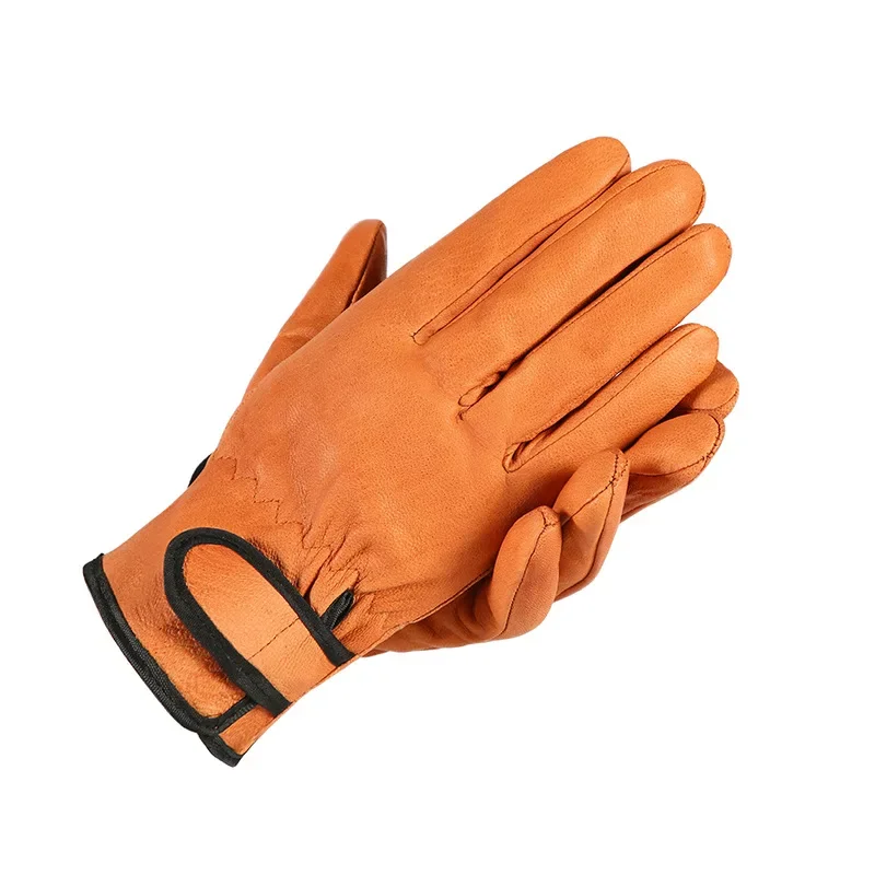 Sheepskin Riding Driving MotoCycle Golf Leather Men\'s Work Safety Gloves Protection Garden Sports Wear-resistant Gloves