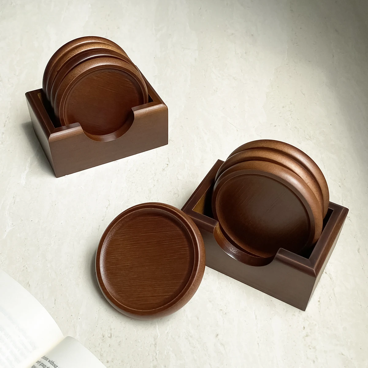 4Pcs/1Set Bamboo Wooden Coasters Creative Heat-Insulating Tea Ceremony Cup Mats Wooden Coffee Coasters for Home Use, Anti-Scalding Table Decoration Suitable for Holidays, Parties, Birthdays, Weddings, and Dinner Parties, Gifts