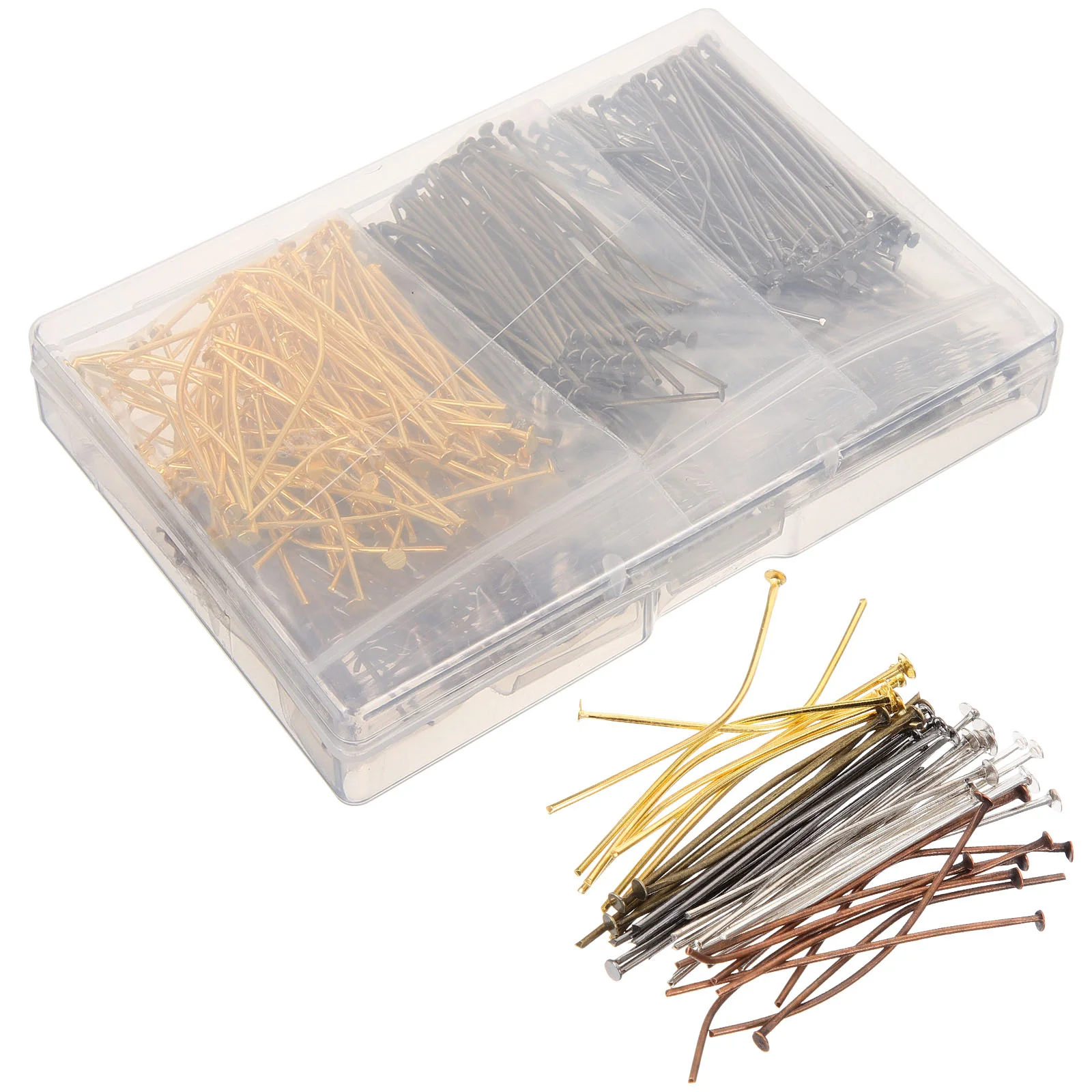 600 Pcs Pin Bead Threader Pins Handcraft Head Jewelry Beads DIY Threading Tools Making Beading Embroidered