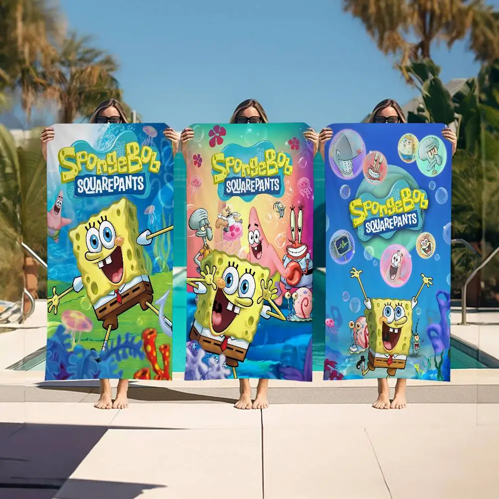 S-Sponge Bob S-S-SquarePants Microfiber Beach Towel Absorbent Quick dry Soft Yoga Swimming Resort Mountain Climbing Towel