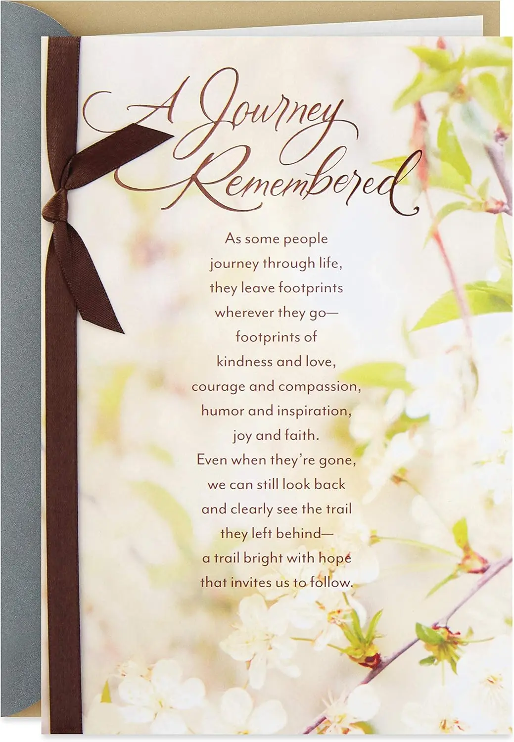 

Mahogany Religious Sympathy Greeting Card (They Leave Footprints)