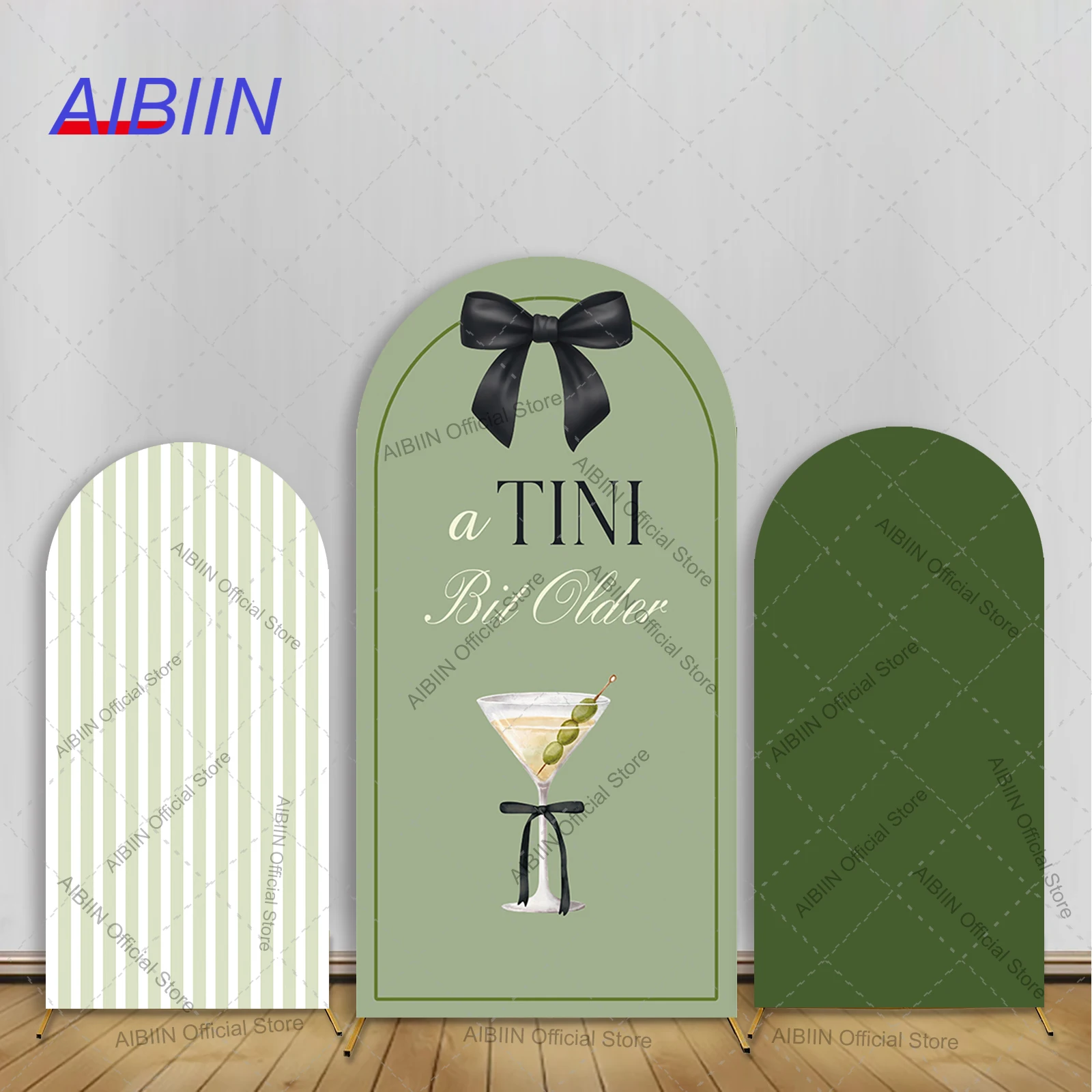 

A Tini Bit Oldder Happy Birthday Arch Backdrop Cover Зеленый Полосатый Черный Бант Мартини Коктейль Лайм Дети Женщины Торт Вечеринка Декор