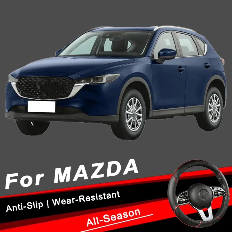 

For Mazda Series 38cm Car Leather Steering Wheel Cover - Anti-Slip, Wear-Resistant, All-Season, Universal | Cubre Volante Auto