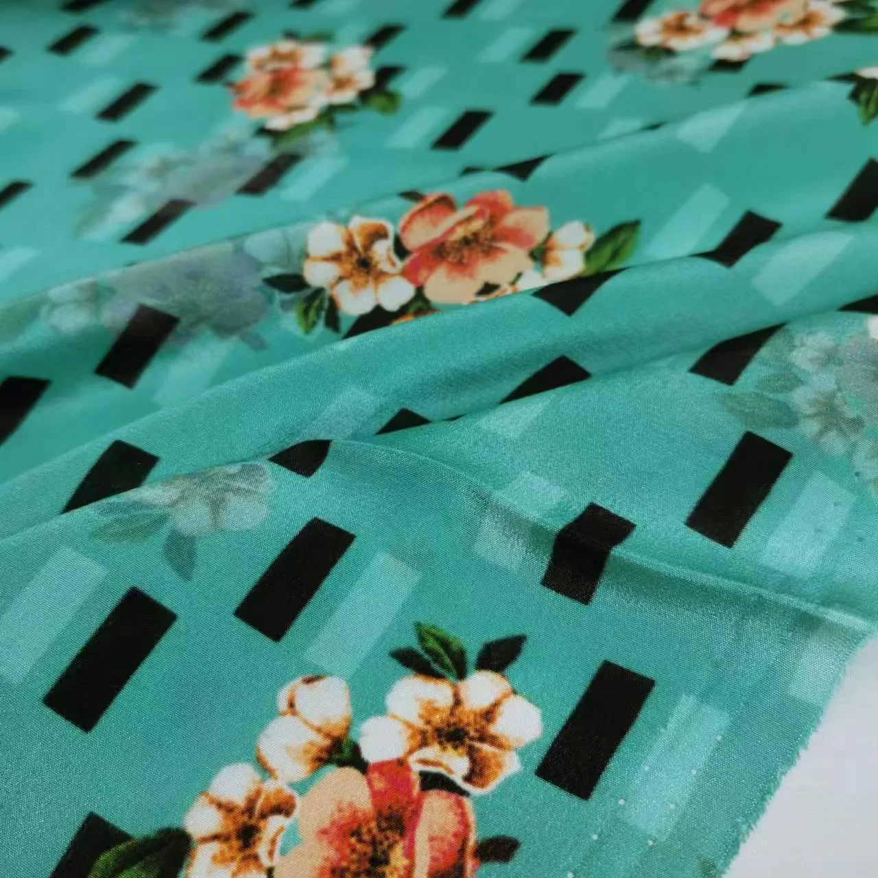 100% Pure Silk Crepe Fabric Print Soft 12mm Dress Scarf Crepe De Chine Material