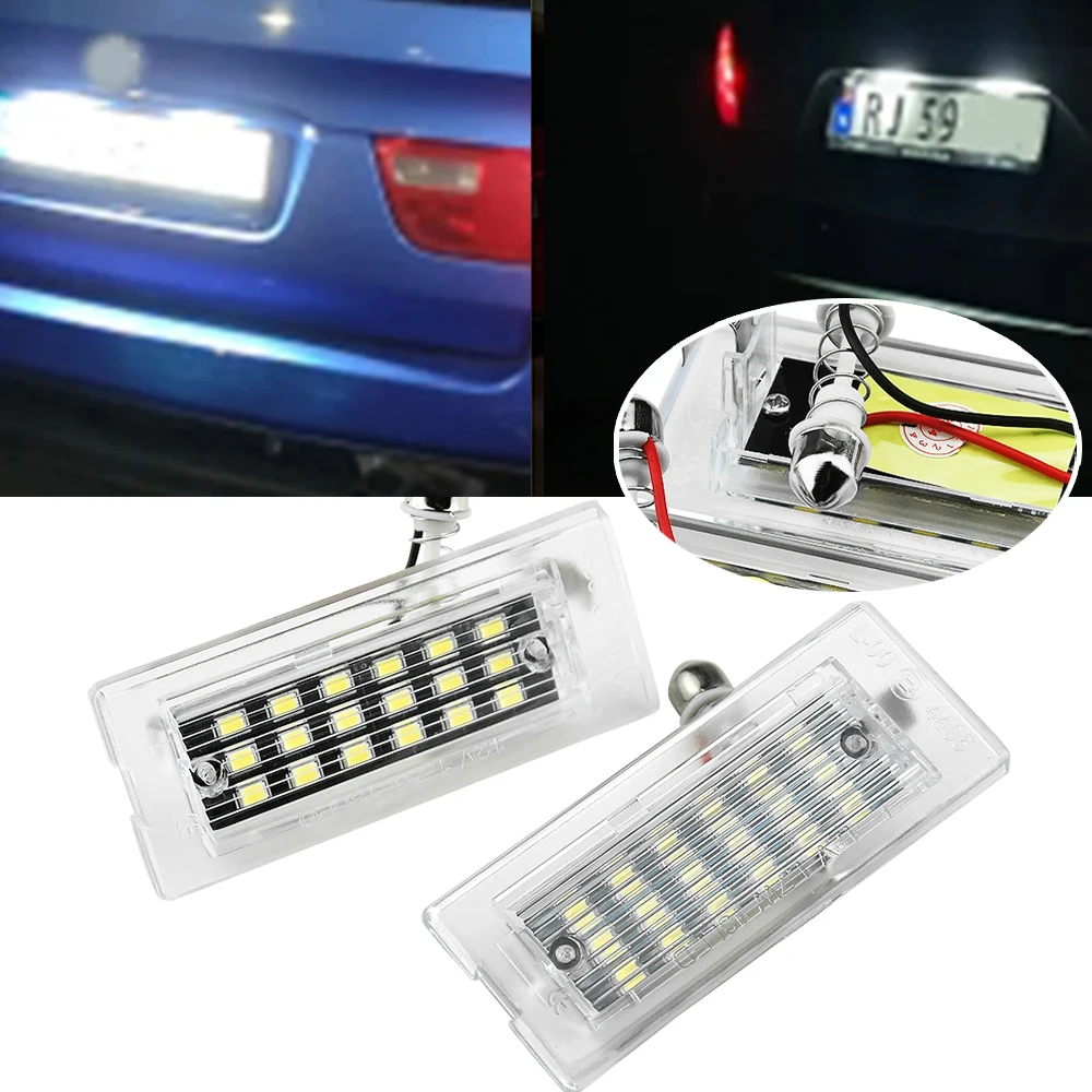

High quality 2 Pcs LED Licence Plate Light Lamp For BMW X5/E53 X3/E83 Pre-Facelift Number lamp 12V