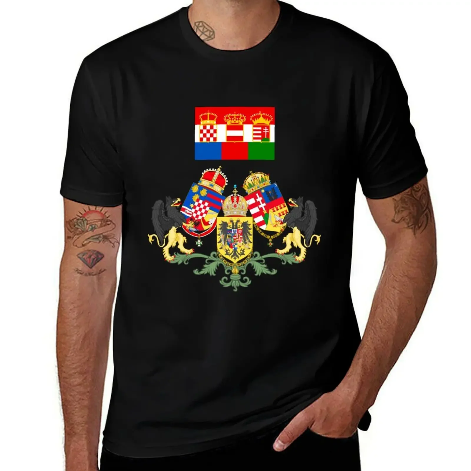 Austria-Hungary-Croatia Coat of Arms T-Shirt baggy shirts plain oversized graphic tee cute tops mens t shirts pack