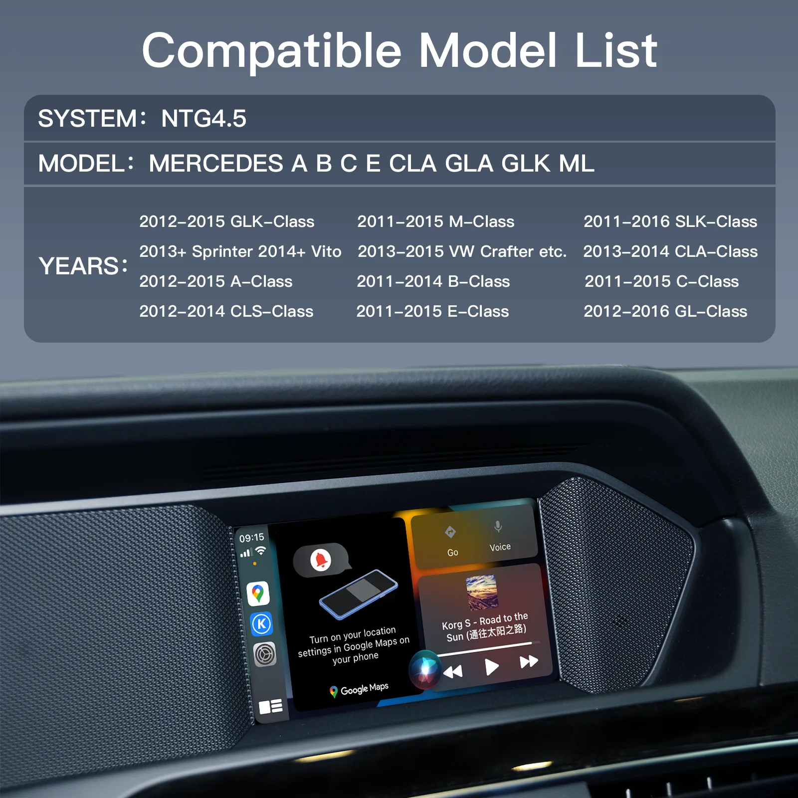 BYLITU Wireless Android Auto NTG 4.5 Becker Module For Mercedes Benz A B C E CLA GLA GLK ML Sprinter  Apple Carplay Navigation