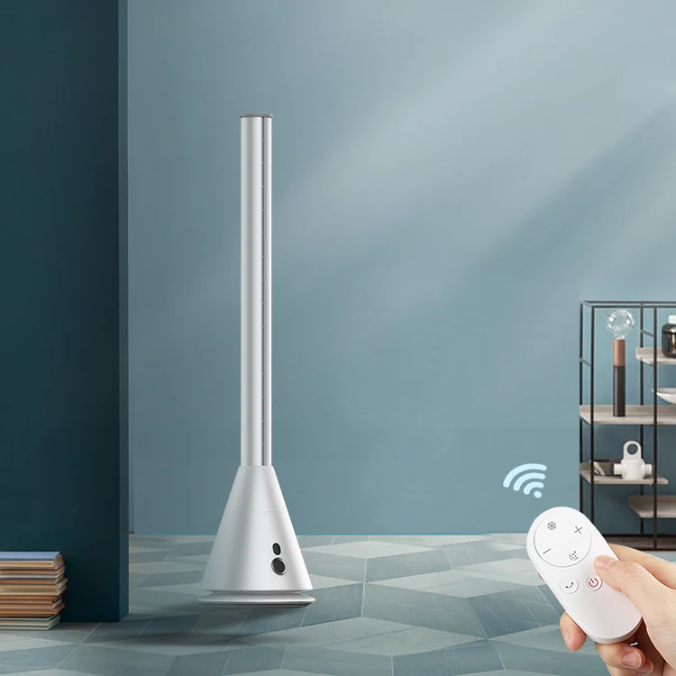 9 Speed Remote Control Standing Bladeless Cooling Fan Ventilator Silent Smart Leafless Fan Without Blades