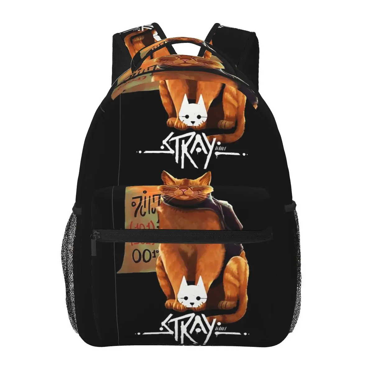 Mochilas Stray Cat Game para meninos e meninas, mochilas escolares infantis, mochila para laptop dos desenhos animados, bolsa de ombro, grande capacidade, mochila, 0