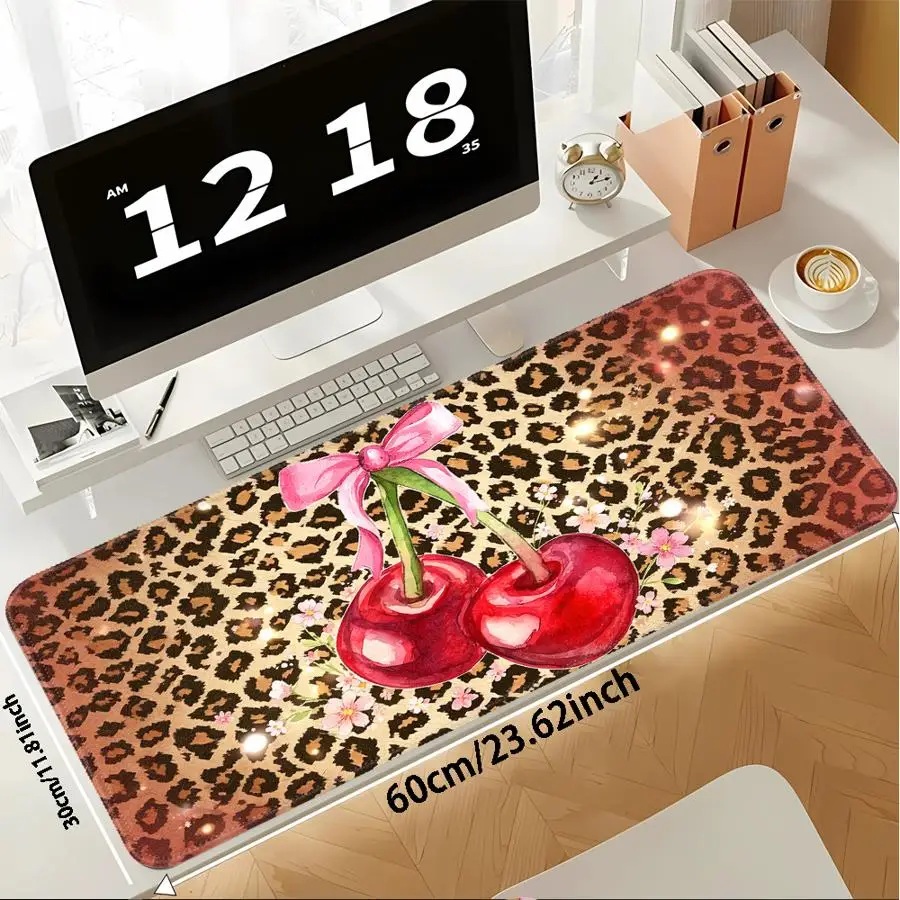 Anti slip Mouse Pad Computer Laptop Pad Game Console Pad office Pad Desk accessories Keyboard Mouse Pad Leopard Patterned Cherry