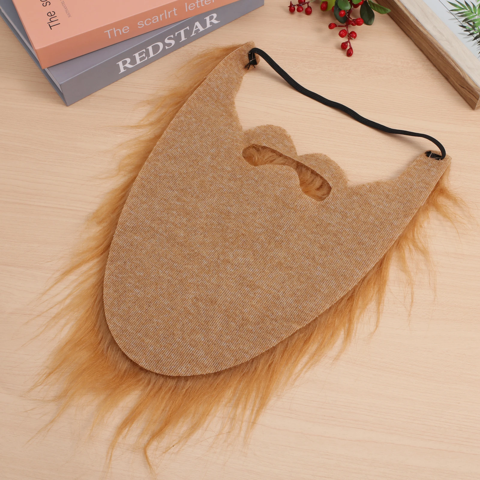 

2pcs Fake Beard Mask Orange Full Hair False Mustache Costumes Pirate Party Halloween Cosplay Props Facial Hair Accessories