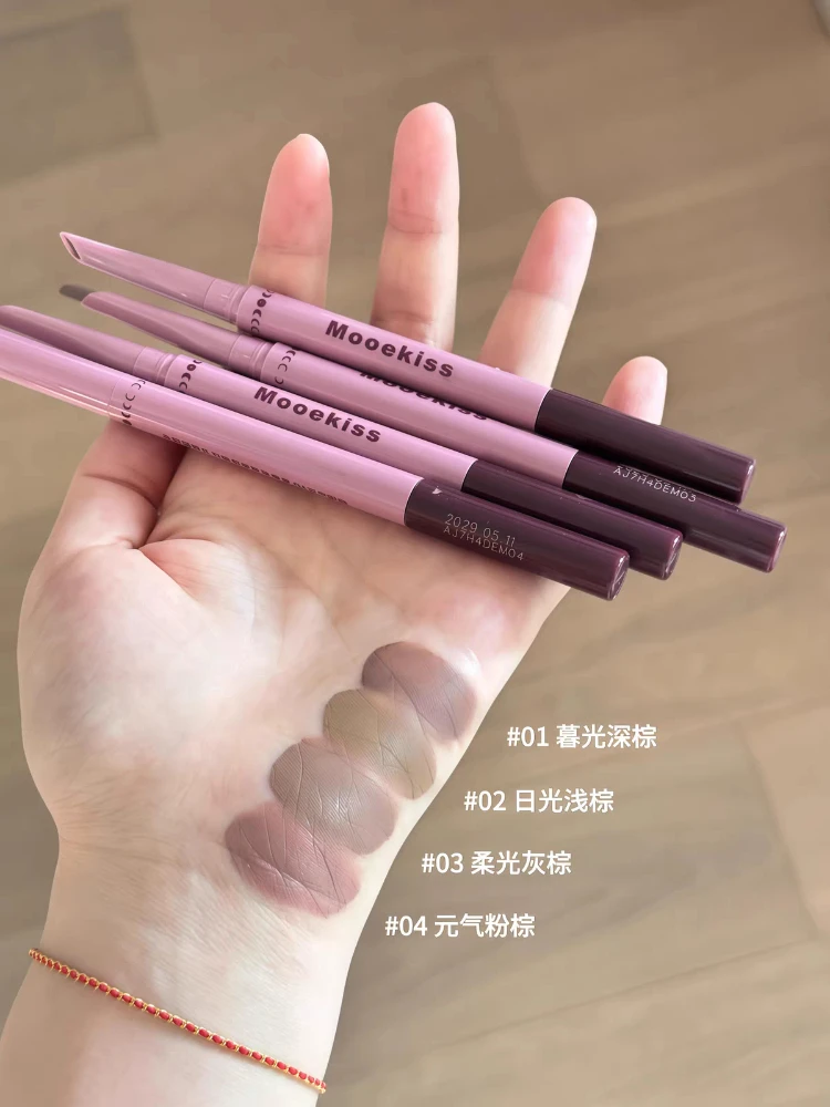 Mooekiss Blade Eyebrow Pencil Dual Head Eyebrow Dye Two in One Three-dimensional Long-lasting Color Rendering Sweat Proof Makeup