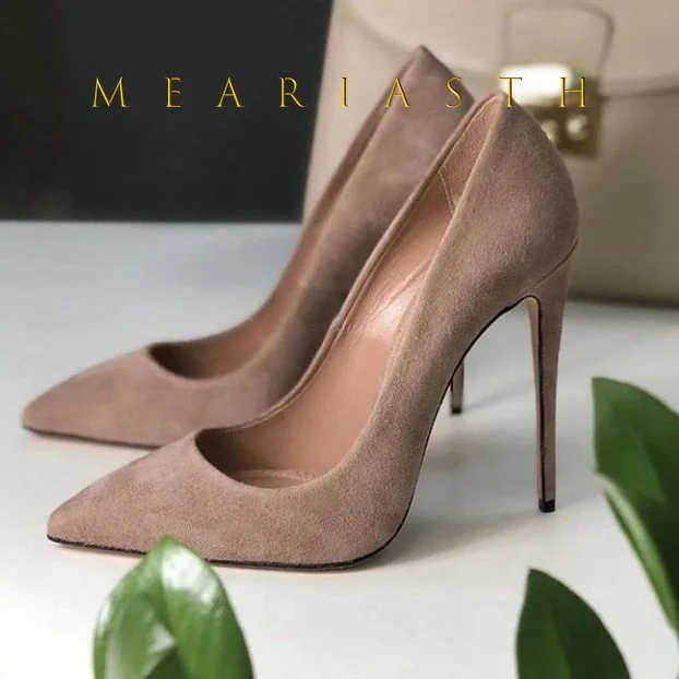 

Классические кожаные туфли-лодочки на высоком каблуке для офиса, женские туфли без шнуровки на тонком каблуке с острым носком, весенне-осенние туфли-лодочки для вечеринок на мелком каблуке