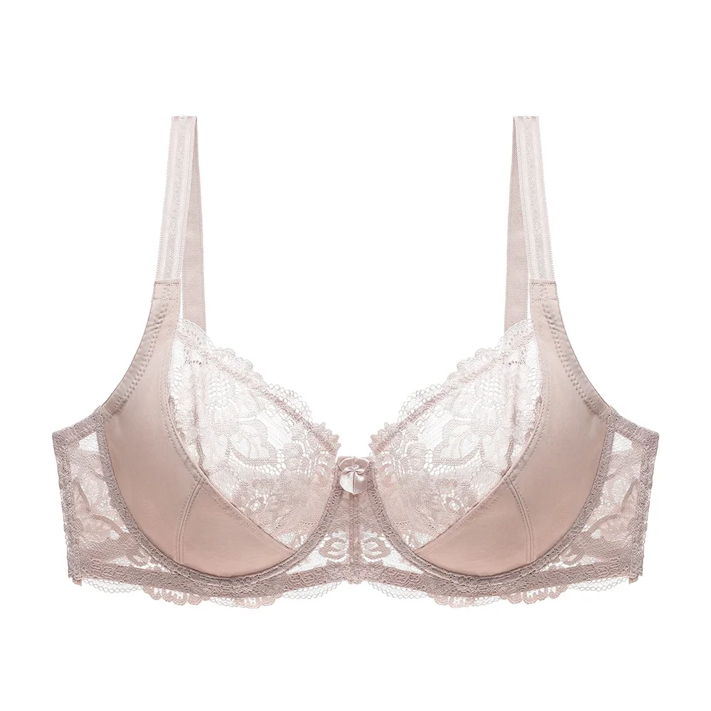 Sujetador De encaje Sexy para Mujer, Bralette De talla grande B C D E, De algodón puro Bralette ultrafino, Ropa interior 95E, 2023