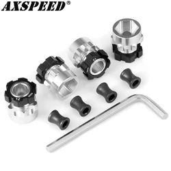 AXSPEED 4PCS Aluminum 12mm to 17mm Extended Adapter 12mm Hex Drive Hub for 1/10 Slash 4X4 RC Car Accessories