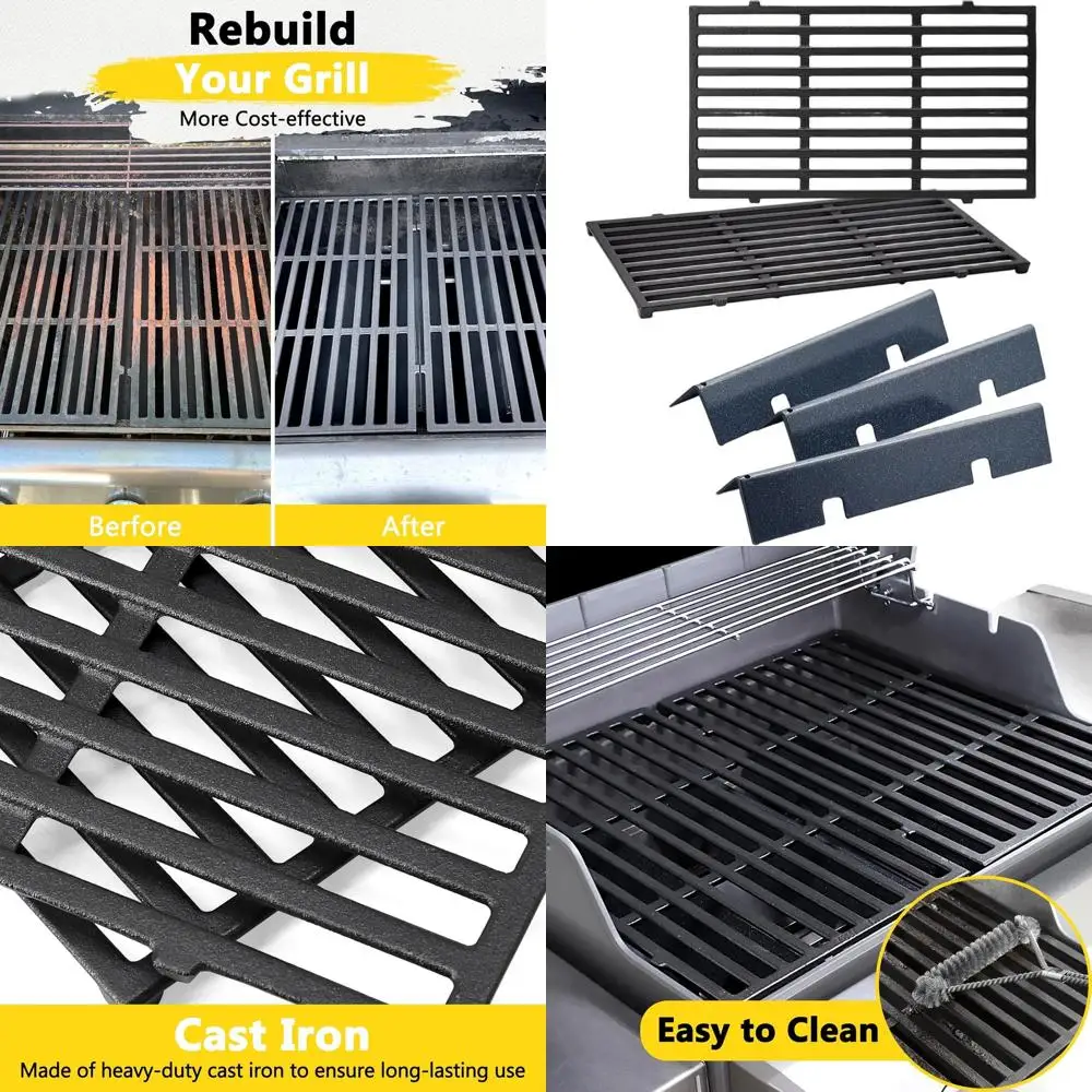 

Replacement Flavorizer Bars & Grill Grates for Weber Spirit 200 Series with Front Control, Compatible with E-210, E-215, E-220,