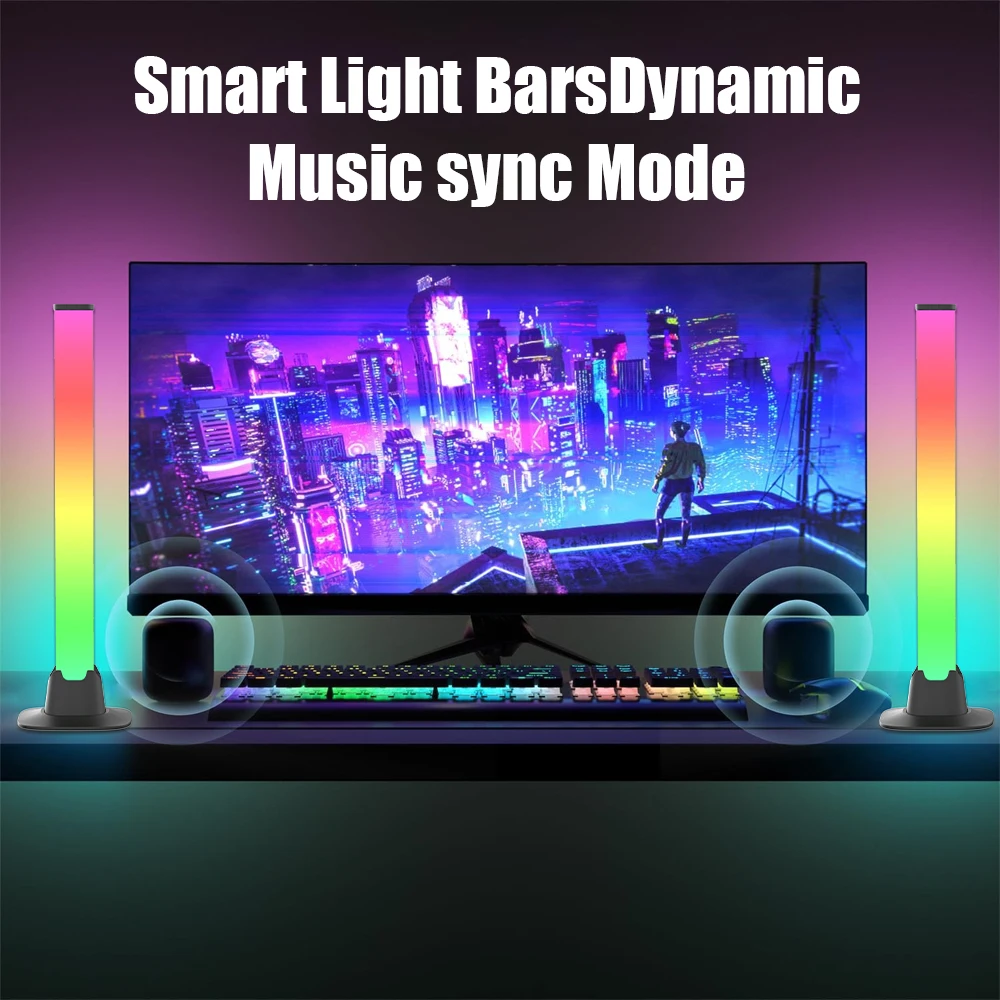 RGB LED Lights Bar Bluetooth S - Desk Setup With Tv 评论和价格