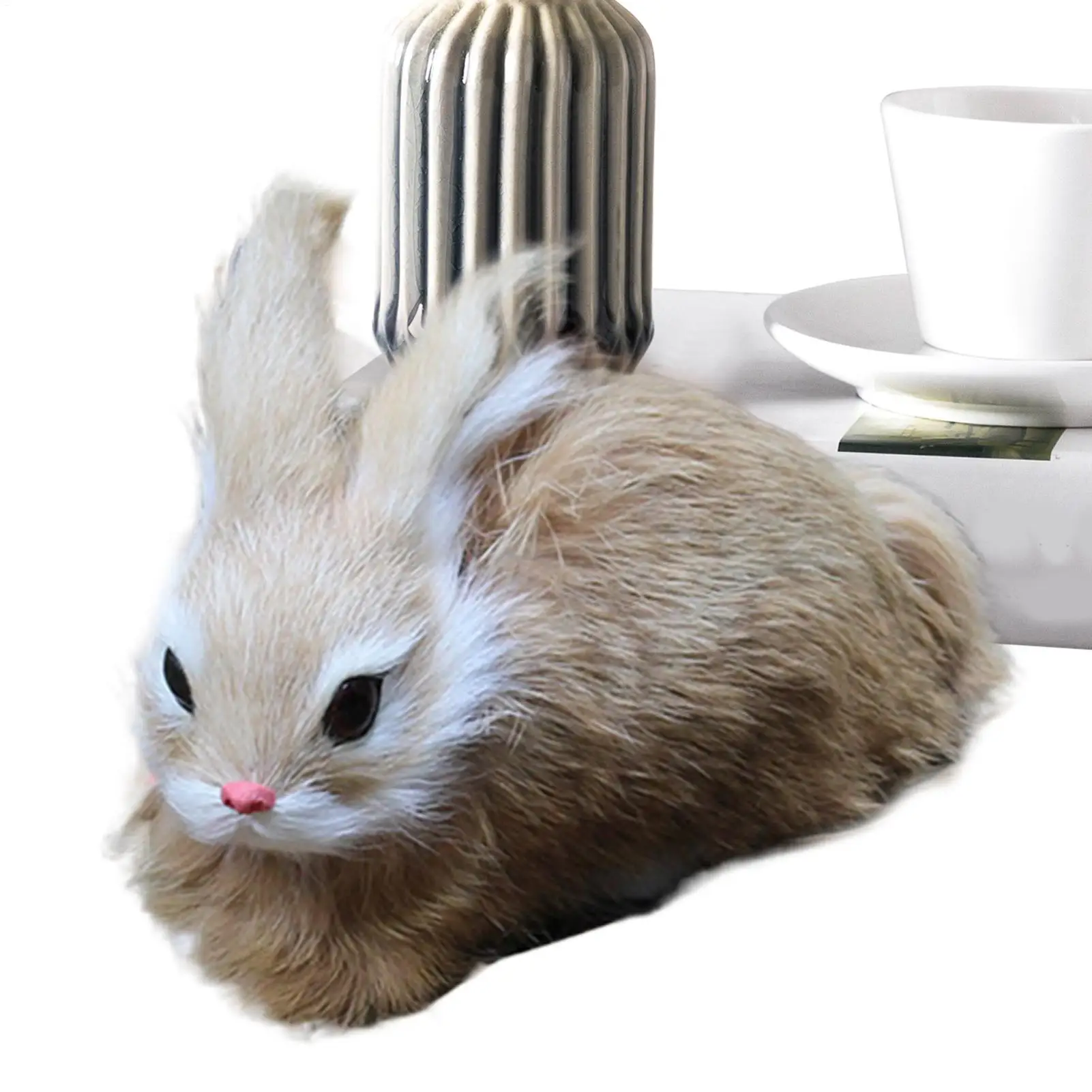 

Rabbit Stuffed Doll Adorable Christmas Decor Plush Rabbit Table Model Soft Sleeping Companion Stuffed Bunny Doll For Living Room