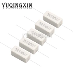 10pcs 5W 5% Cement Resistor Power Resistance 0.1 - 10K 0.1R 0.5R 1R 10R 100R 0.22 0.33 0.5 1 2 5 8 10 15 20 25 30 100 1K 10K ohm