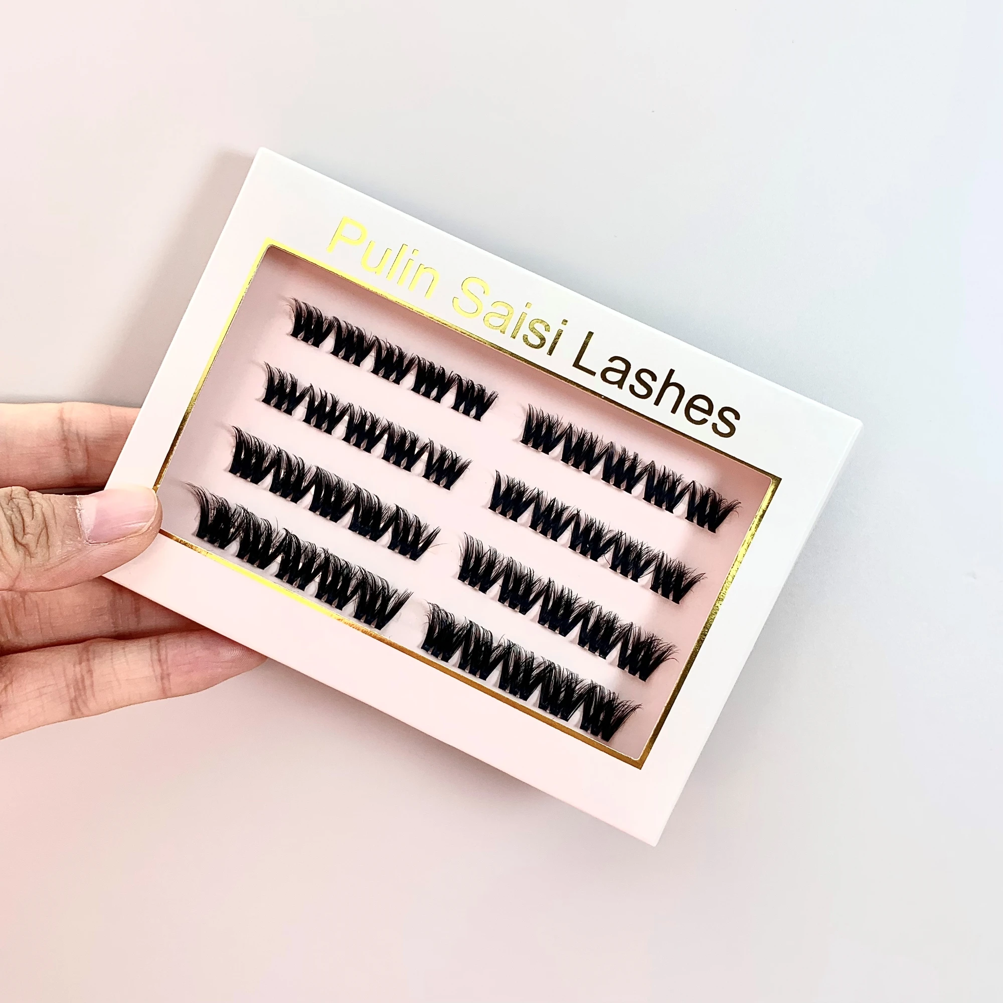 1 Box 40 Pcs 10-14mm Mixed Mega Volume Style Cluster Lashes Fluffy Diy Lash Extension At Home