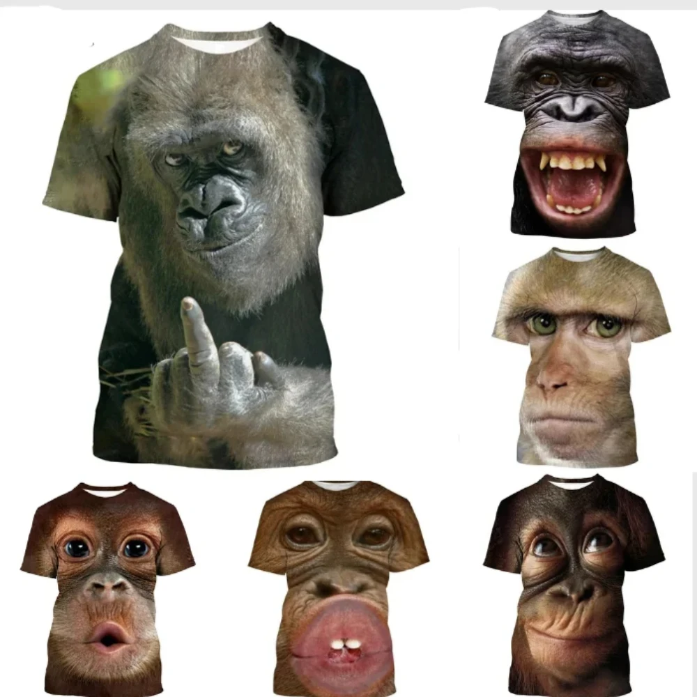 

Newest Parody Gorilla Fun Orangutan Monkey 3D Print T-shirts Fashion Men's/Women's Summer Casual Short Sleeve Top Animal T Shirt