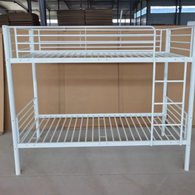 

Двухъярусная металлическая кровать с круглыми и квадратными трубами, белая, железная, каркас кровати