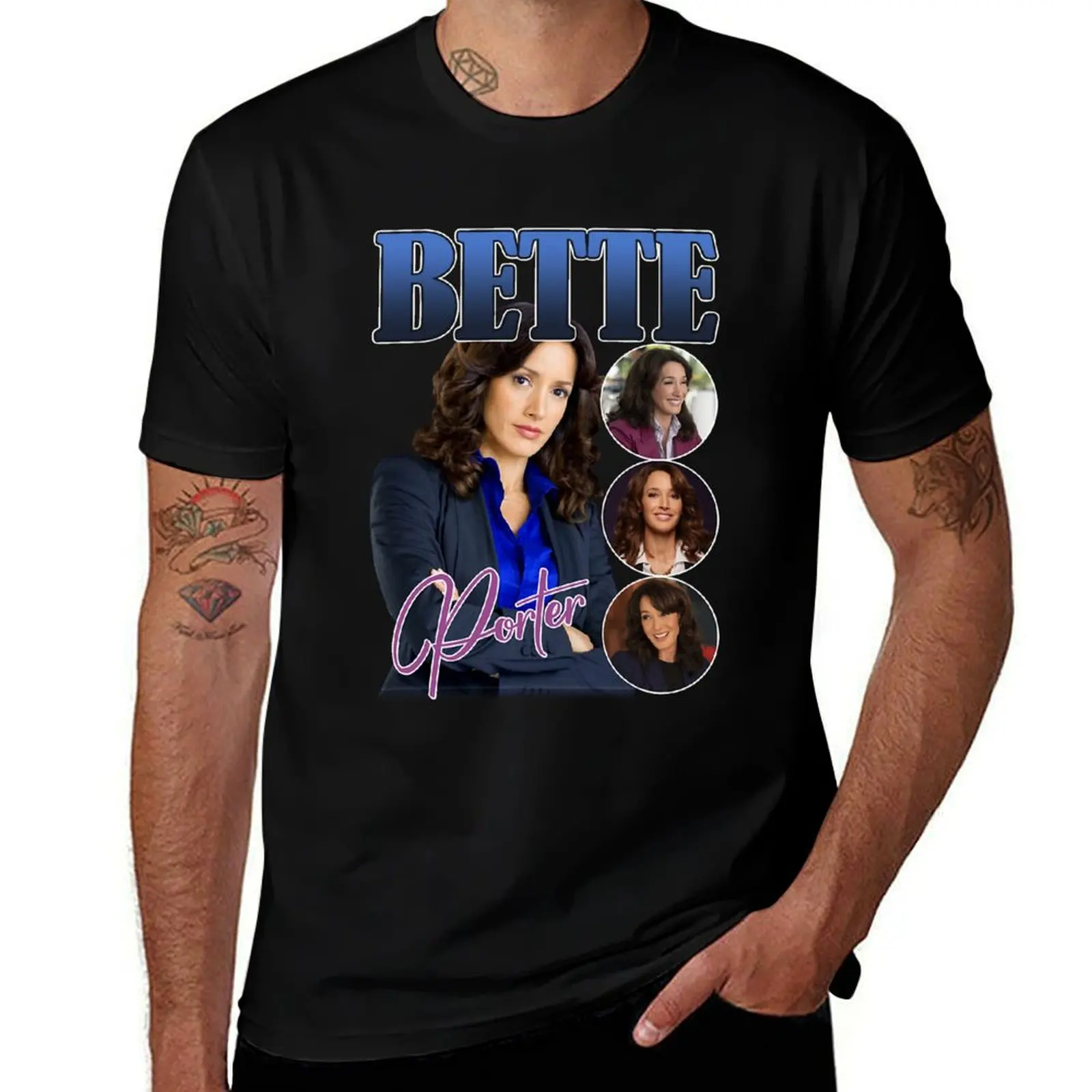 BETTE PORTER , Bette Porter Homage , Jennifer Beals The L Word Actress Vintage Retro 90s Bootleg Mer T-Shirt