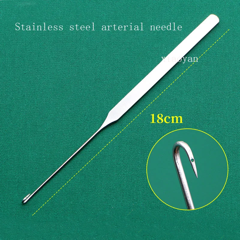 Aço inoxidável Aneurisma Agulha com Buraco, Gancho Curvo Direto, Esquerda e Direita Agulha Bending Tool