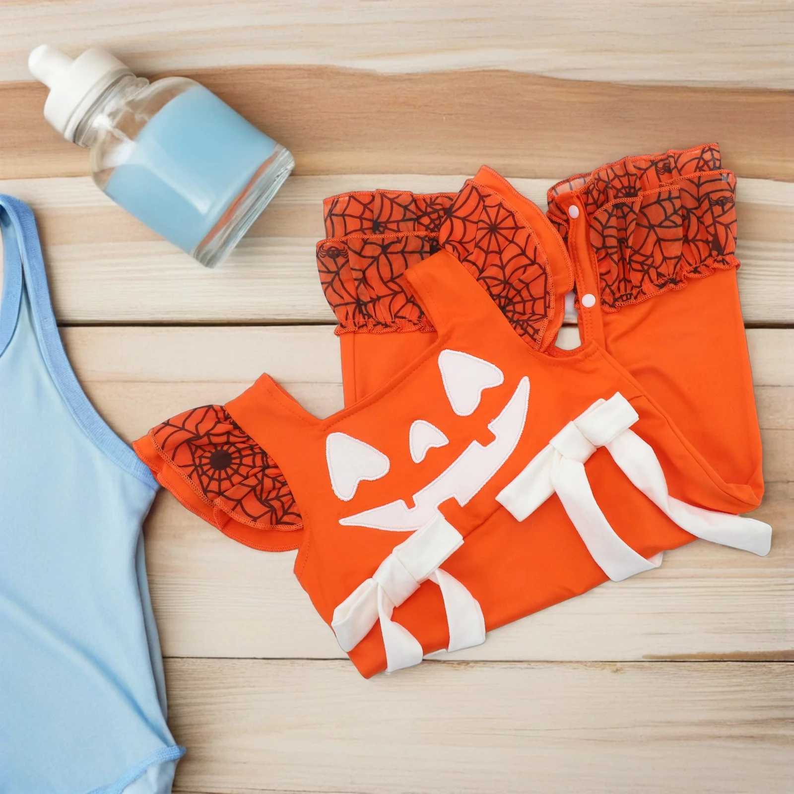 

Baby Halloween Romper Sleeveless Pumpkin Print Newborn Infant Costume Toddler Outfit Baby Pumpkin Jumpsuit Infant Accessories