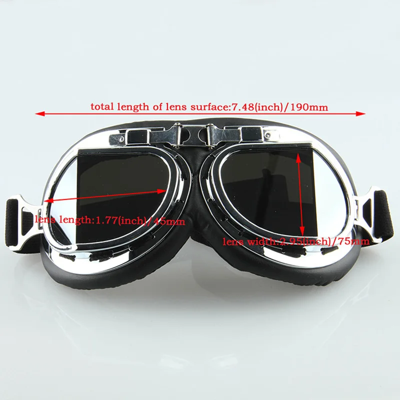 Retro Motocross Goggles Steampunk Motorcycle Helmet Pilot Glasses Jet Flying Outdoors Sunglasses for Harley  Accessories