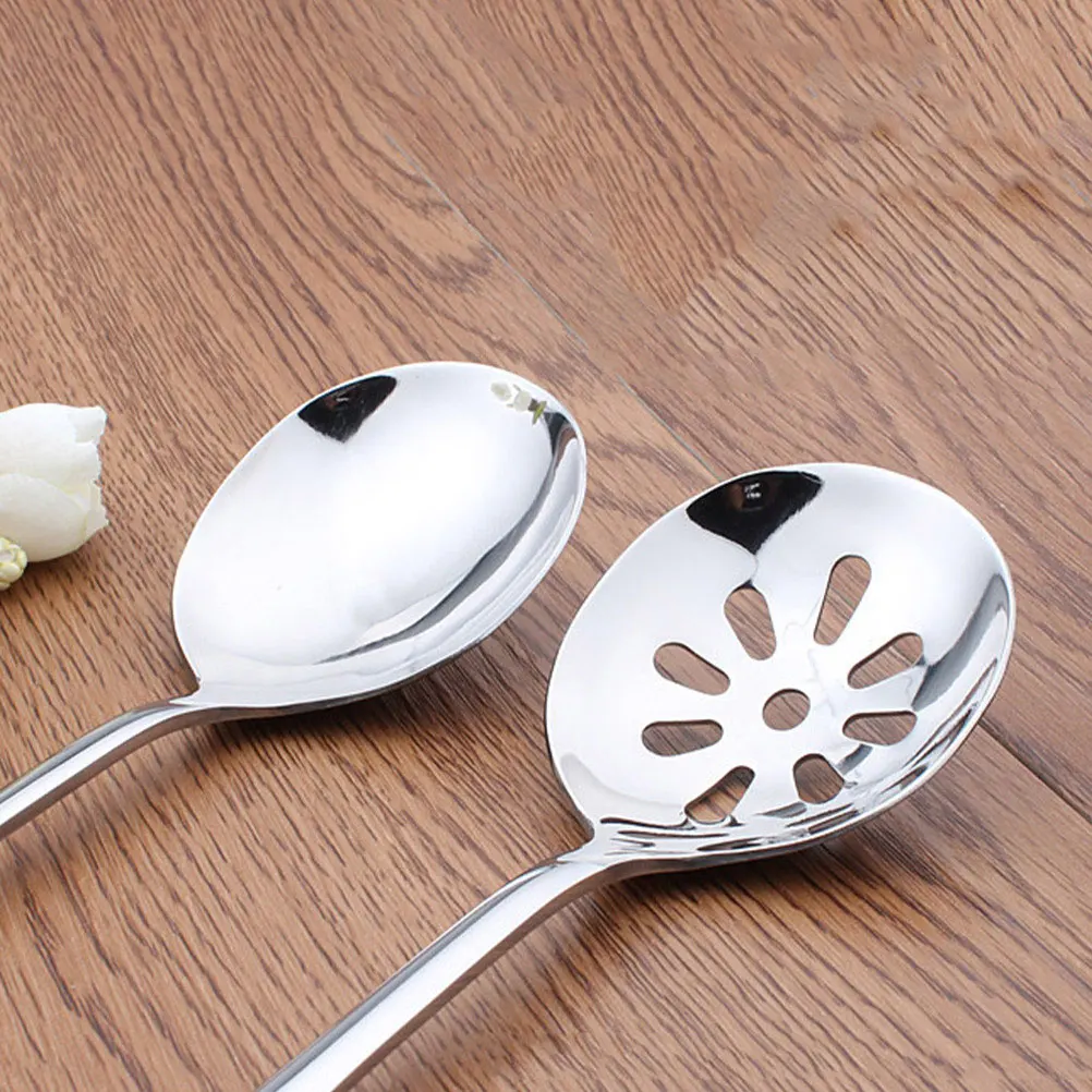

6 Pcs Small Slotted Spoons Stainless Steel Compact Lightweight Fruit Dessert Serving Spoon Strainer Household Utensils