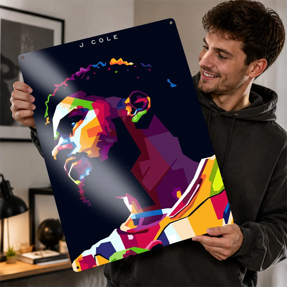 J Cole Poster Musical Wall Art Personalized Vintage Metal Sign for Music Room Studio Bedroom Home Decor Display Plaque Artwork