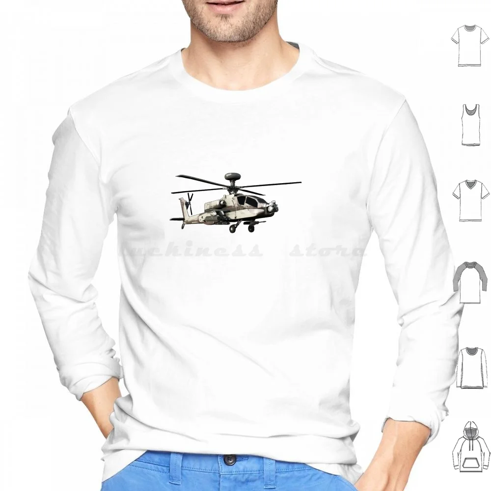 Ah-64 Apache Longbow Attack Helicopter Hoodie Cotton Long Sleeve Ah 64 Ah 64 Apache Ah 64 Apache Longbow Ah 64 Apache