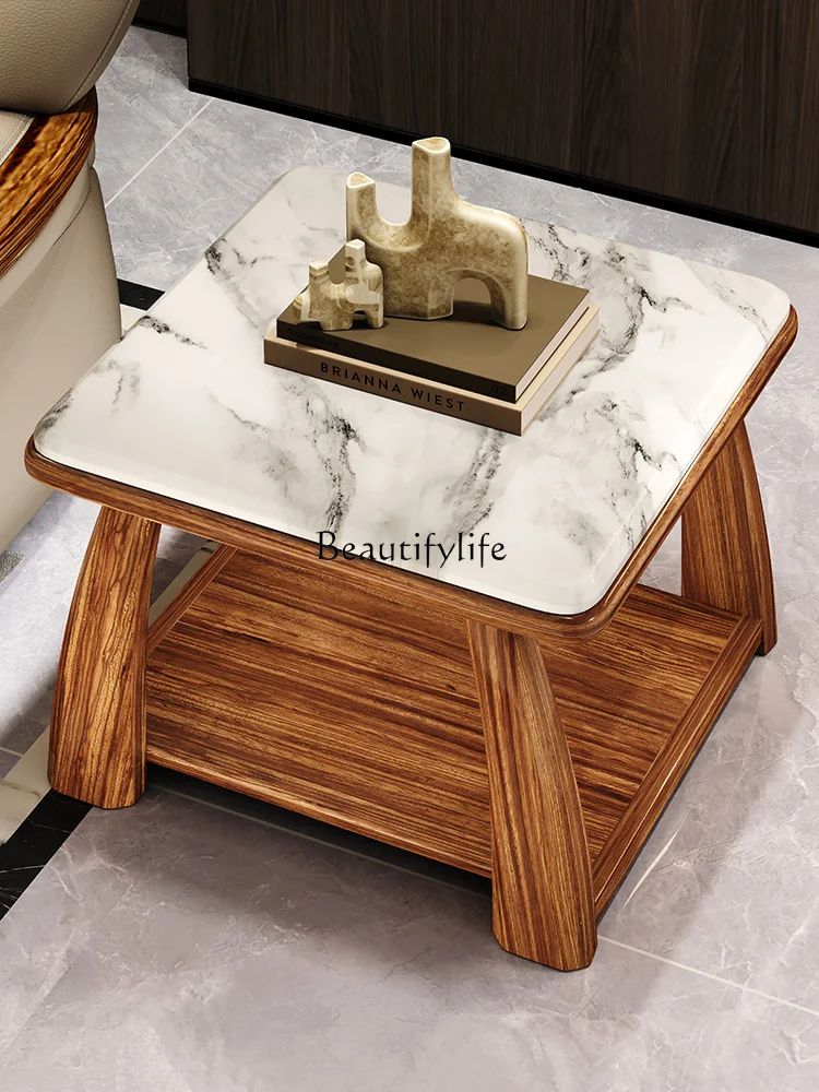 

Modern Minimalist Ugyen Wooden Corner Table New Chinese Marble Solid Wood Living Room Sofa Side Table