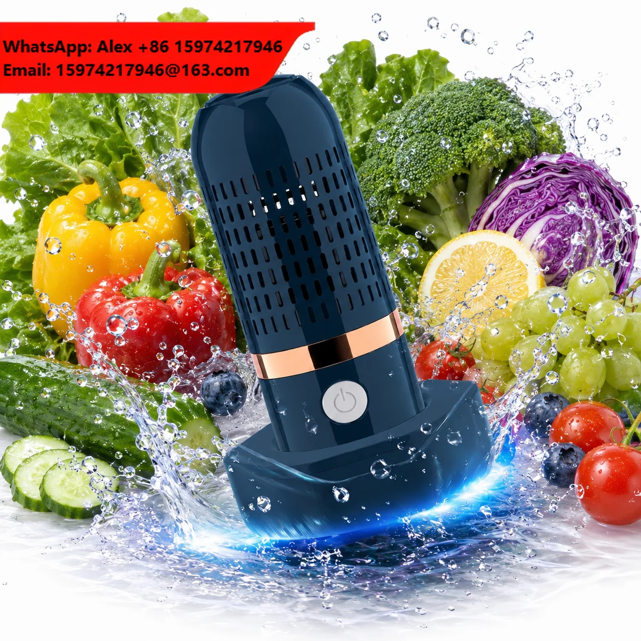 Waterproof Fruit And Vegetables Washing Machine Cleans Fresh Produce Vegetable Washer 2400mAh Titanium Vegetable Washing Machine