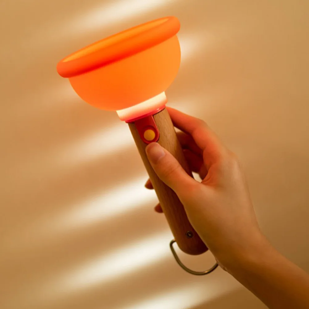 Luce notturna a stantuffo luce notturna in Silicone divertente con Timer Mini lampada da comodino a stantuffo per wc ricaricabile per l'arredamento della camera da letto della scuola materna