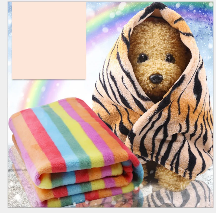 

customize autumn and winter pet supplies flannel warm pet blanket tiger pattern pet dog cat teddy blanket