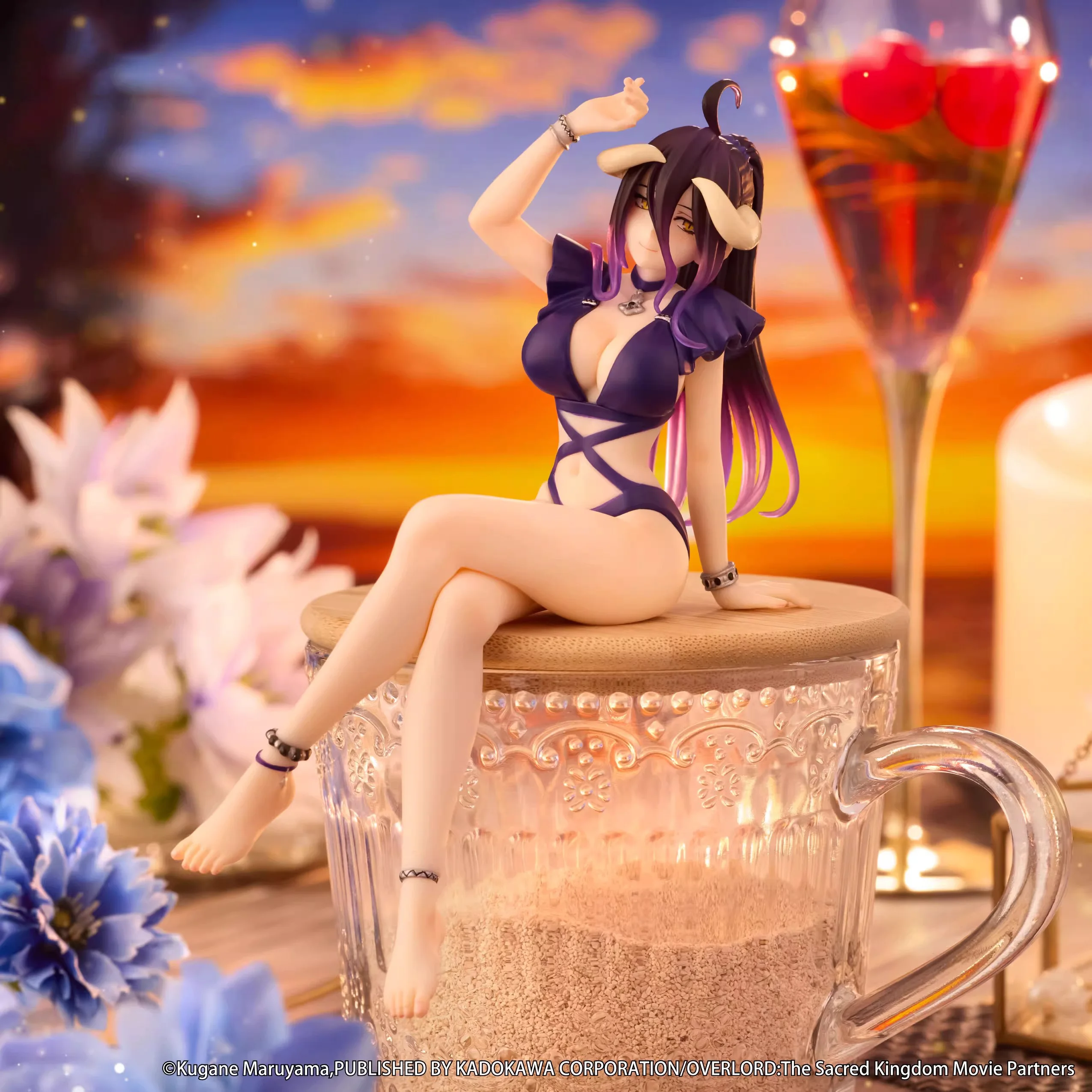 オリジナルフリューオーバーロードアルベド紫水着 PVC アニメフィギュアアクションフィギュア模型玩具ギフト