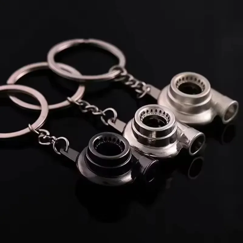 1-3Pcs Mini Turbo Turbocharger Keychain Spinning Turbine Key Chain Ring Keyring Keyfob Car Keyring Car Interior Accessories