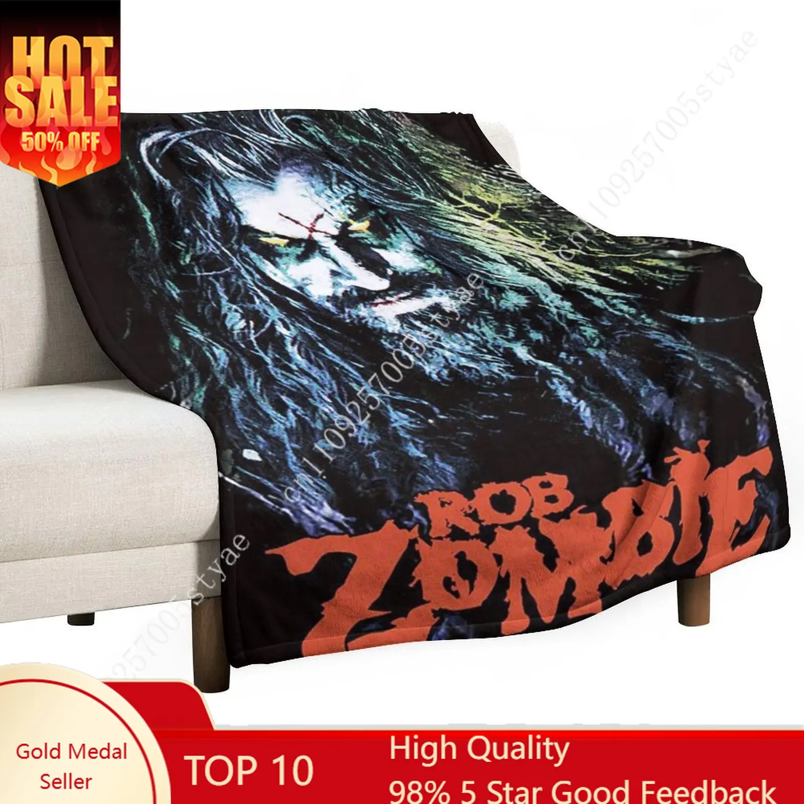 

R-Rob Z-ombie Flannel Blankets Are Soft Comfortable and Warm Perfect for Winter Naps Homes Offices Travel Camping